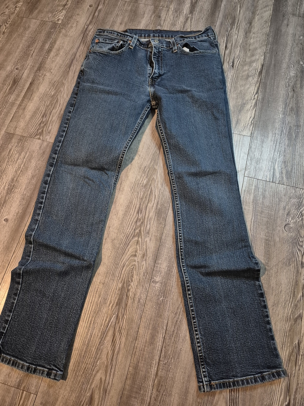 Levi's Blue Denim Jeans with Tan Leather Patch